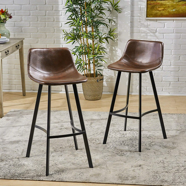 Knight Home Dax Barstools in Snake Skin Brown