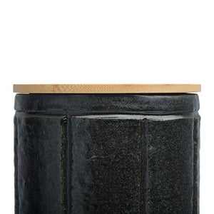 Black Stoneware Canister with Lid