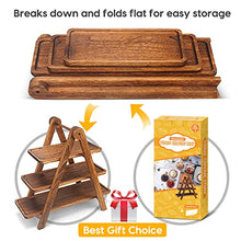 Load image into Gallery viewer, Wood 3 Tier Serving Tray