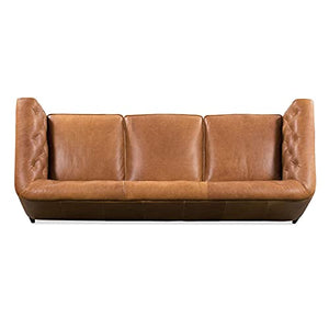 Tufted Leather Couch – Tan