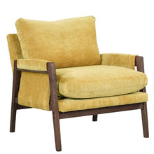 Load image into Gallery viewer, Mid-Century Modern Velvet Accent Armchair, Yellow