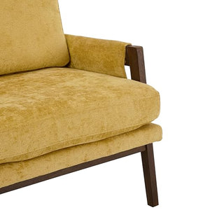 Mid-Century Modern Velvet Accent Armchair, Yellow