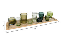 Load image into Gallery viewer, Wood Tray with Glass Votive Candle Holders