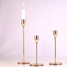 Load image into Gallery viewer, Gold Candle Holders Set of 3