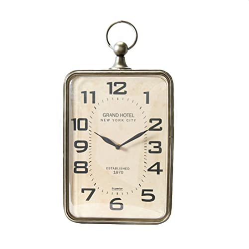 Metal Rectangle Hanging Clock