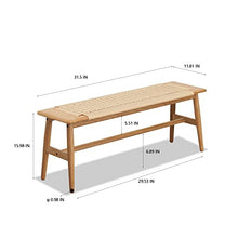 Load image into Gallery viewer, Solid Oak Wood Bench