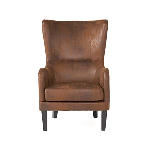 Fabric Studded Club Chair, Brown