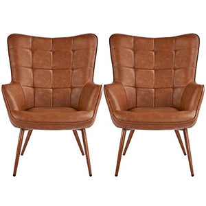 Faux Leather Accent Armchair