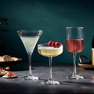 Paneled Coupe Cocktail Glasses