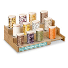 Load image into Gallery viewer, Bamboo Expandable Spice Rack Organizer