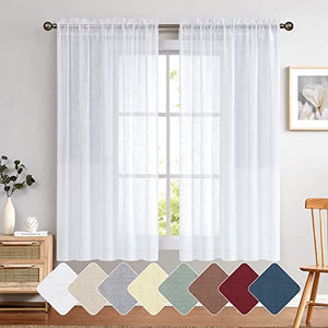 Linen Textured Sheer Window Curtains