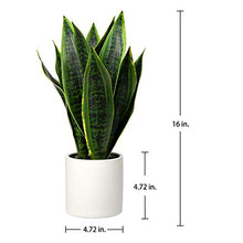 Load image into Gallery viewer, Artificial Snake Plant in Ceramic Pot