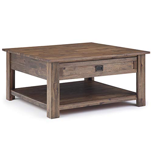 Wide Square Rustic Coffee Table
