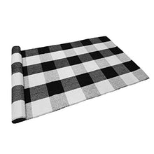 Load image into Gallery viewer, Black and White Plaid Rug