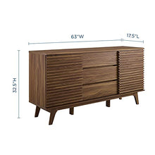 Load image into Gallery viewer, Mid-Century Modern Sideboard Buffet Table or TV Stand in Walnut