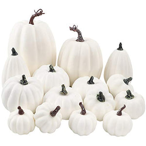 16pcs White Pumpkin Decorations