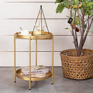 Round Metal End Table