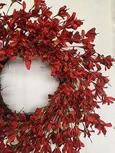 Load image into Gallery viewer, Red Burgundy Forsythia Door Wreath