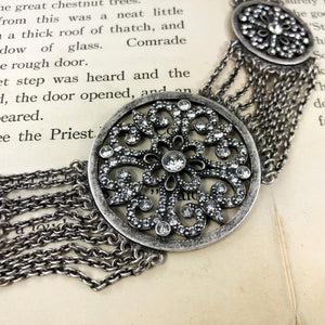 Chain Bib Necklace - Swarovski Gemstone Crystal Jewelry