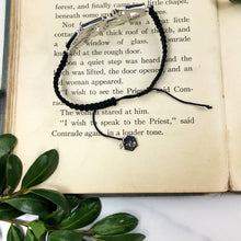 Load image into Gallery viewer, Black Cord Bracelet - Silver Crystal Jewelry - Gift for Special Person