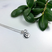 Load image into Gallery viewer, Dainty Initial Necklace - Silver Plated with White Crystal