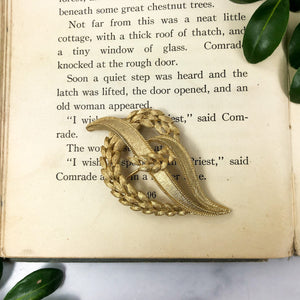 Gold Leaf Brooch - Trifari Crown Jewelry - Host Gift