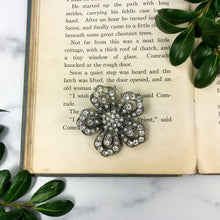Load image into Gallery viewer, Large Flower Brooch - Pearl and Rhinestone - Costume Jewelry