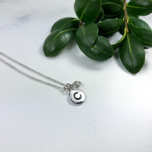 Load image into Gallery viewer, Dainty Initial Necklace - Silver Plated with White Crystal