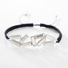 Load image into Gallery viewer, Black Cord Bracelet - Silver Crystal Jewelry - Gift for Special Person