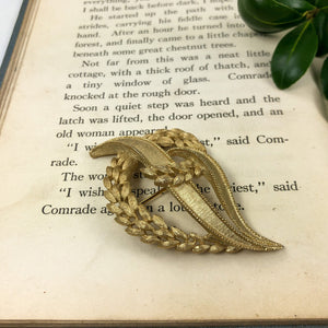 Gold Leaf Brooch - Trifari Crown Jewelry - Host Gift