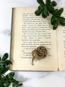Gold Rose Brooch - Vintage Pin - Mid Century Jewelry