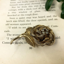 Load image into Gallery viewer, Gold Rose Brooch - Vintage Pin - Mid Century Jewelry