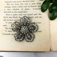 Load image into Gallery viewer, Large Flower Brooch - Pearl and Rhinestone - Costume Jewelry