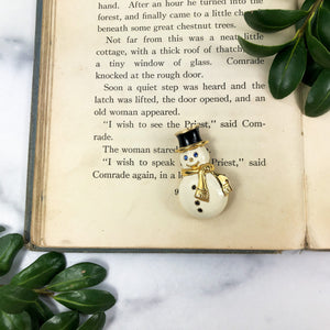 Snowman Pin Monet Jewelry - Winter Brooch